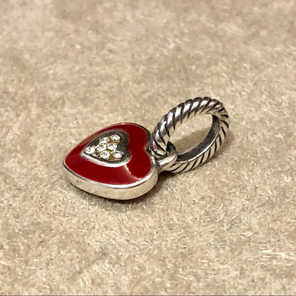 ❌SOLD❌ Brighton Red Heart charm with crystals & Brighton 🅱️ on one side Retired - Picture 3 of 6